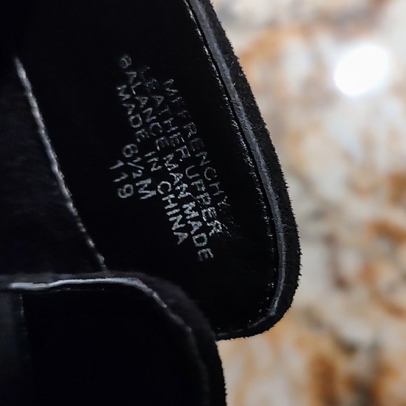 Women's Marc Fisher Frenchy black leather/ suede booties SZ 6.5M 3 3/4" heel PO - Picture 7 of 16